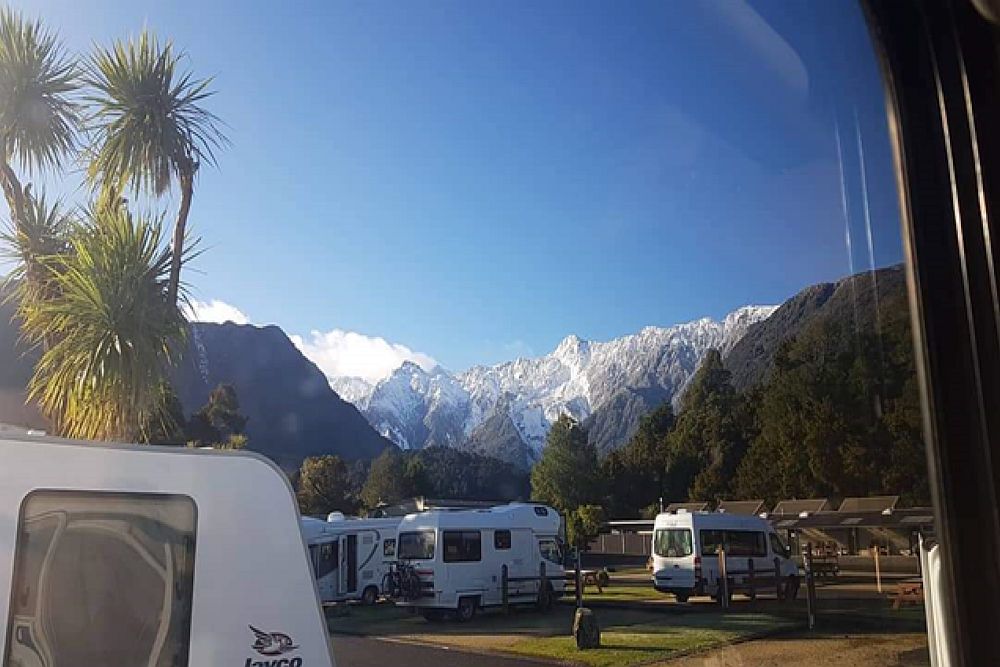 View of Franz Josef glacier from our campsite